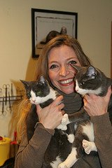 Trude the vet with cats